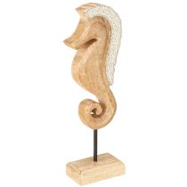 Article Décoration hippocampe avec perles, décoration de table maritime, bois, 28 cm