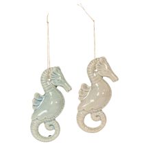 Article Décoration suspendue hippocampe pour salon et salle de bain, ambiance marine estivale, 15 cm, lot de 2