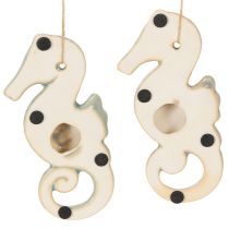 Article Décoration suspendue hippocampe pour salon et salle de bain, ambiance marine estivale, 15 cm, lot de 2