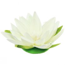 Article Lot de 2 nénuphars artificiels flottants, décoration de table, blanc crème, Ø 15 cm