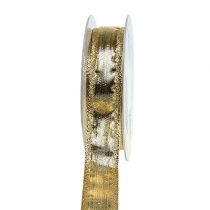 Ruban avec bordure fil or 25mm 25m