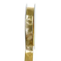 Ruban cadeau or avec bordure métallique 15mm 25m