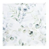 Serviettes motif eucalyptus blanc vert 33x33cm 20pcs