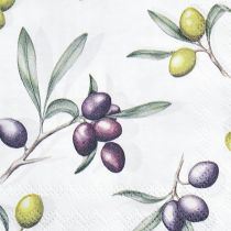 Article Serviettes de table décoration été vert olive violet 25x25cm 20 pcs