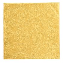 Article Serviettes dorées avec ornements en relief 33x33cm 15pcs