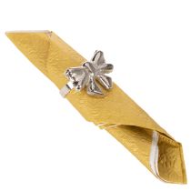 Article Rond de serviette nœud, métal argenté brillant, 5 cm, lot de 4
