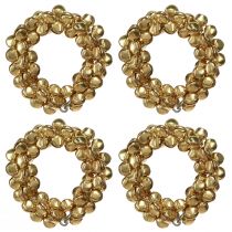 Article Ronds de serviette cloches en métal doré Ø5cm 8 pcs