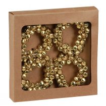 Article Ronds de serviette cloches en métal doré Ø5cm 8 pcs