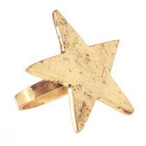 Article Ronds de serviette étoile doré aspect antique métal 6,5cm Ø4cm 4 pcs