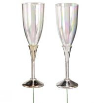 Article Décoration de réveillon à suspendre coupe à champagne sur fil H9,5cm 8 pièces