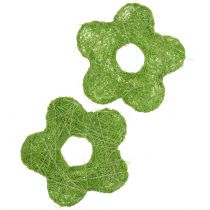 Fleur en sisal verte Ø 7,5 cm 25 p.