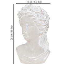 Article Buste de femme en pierre décorative effet antique 15×14×25 cm gris