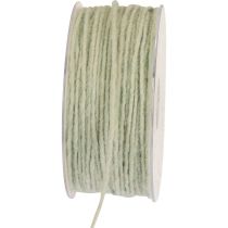 Cordon feutre fil de laine cordon de laine fil de mèche menthe 100m