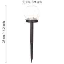 Article Lampe de jardin, globe lumineux avec piquet de terre pour éclairage extérieur, 36 cm, lot de 4