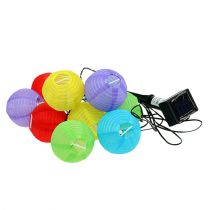 Article Guirlande Solaire LED avec Lampions Colorés 4,5m 10 Ampoules Blanc Froid