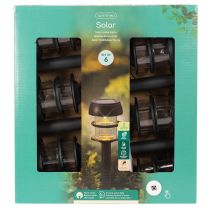 Article Lampes solaires de jardin avec piquet, lampes d'extérieur pour allées de jardin, 35 cm, lot de 6