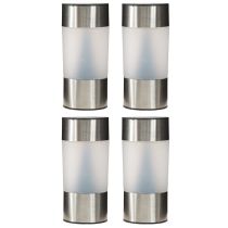Article Lampes solaires LED de jardin en acier inoxydable H14 cm – Lot de 4
