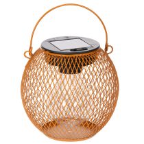 Article Lanterne solaire LED pour un éclairage d'ambiance dans le jardin, au design métallique élégant, 12 cm