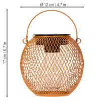 Article Lanterne solaire LED pour un éclairage d'ambiance dans le jardin, au design métallique élégant, 12 cm