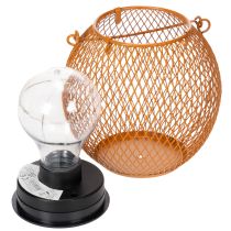 Article Lanterne solaire LED pour un éclairage d'ambiance dans le jardin, au design métallique élégant, 12 cm