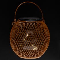 Article Lanterne solaire LED pour un éclairage d'ambiance dans le jardin, au design métallique élégant, 12 cm