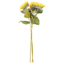 Article Tournesols artificiels avec feuilles réalistes, 58 cm, lot de 3