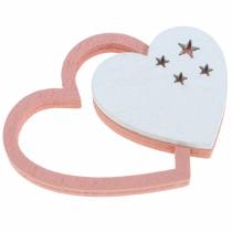 Article Décoration à disperser coeurs rose/blanc 24 pcs