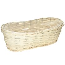 Article Panier en copeaux d’osier tressé Lavé blanc 38×18×12cm