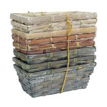 Article Ensemble panier chips blanc, gris, marron 8 pièces 20cm x 11cm