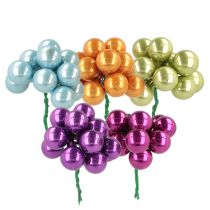Article Mini boules de Noël en verre sur fil, 25 mm, couleurs variées, lot de 140 pièces