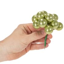 Article Boules de Noël miniatures en verre sur fil, 25 mm, couleurs variées, lot de 140 pièces