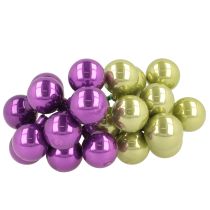 Article Boules de Noël miniatures en verre sur fil, 25 mm, couleurs variées, lot de 140 pièces