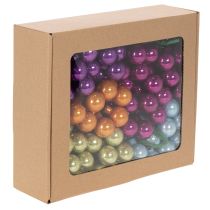 Article Boules de Noël miniatures en verre sur fil, 25 mm, couleurs variées, lot de 140 pièces