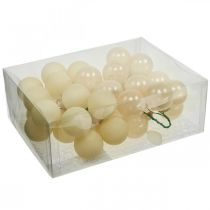 Article Mini boules de Noël crème mix mat/brillant Ø40mm 32 pcs