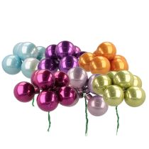 Article Boules de Noël miniatures en verre sur fil 40 mm colorées x32