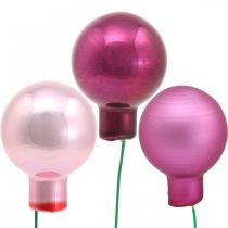 Article Mini Boule de Noël Verre Rose Miroir Baies Berry Ø20mm 140 pcs