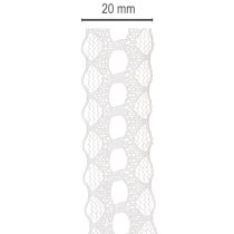 Article Zibeline décorative en coton blanc avec bordure fine 25mm x 10m