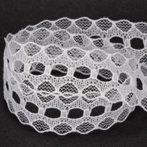 Article Zibeline décorative en coton blanc avec bordure fine 25mm x 10m