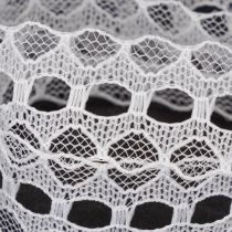 Article Zibeline décorative en coton blanc avec bordure fine 25mm x 10m