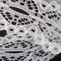 Article Ruban décoratif en coton motif dentelle en rouleau 25 mm x 10 m blanc