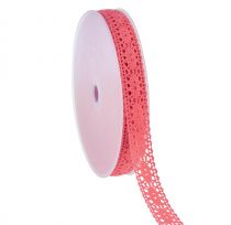 Article Ruban dentelle ruban cadeau rose corail 18mm 20m
