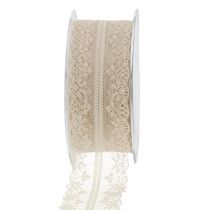 Ruban dentelle caramel 40mm 20m