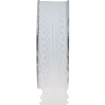 Article Ruban dentelle ruban cadeau blanc ruban décoratif dentelle 28mm 20m