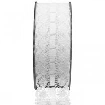 Article Ruban dentelle bordure dentelle ruban déco dentelle blanc 25mm 15m