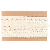 Article Ruban à franges en coton avec bordure en dentelle macramé 43 mm 3 m