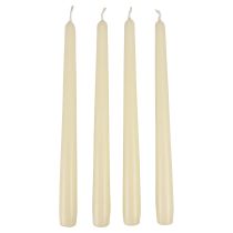 Bougies coniques, bougies bâtons, blanc ivoire, 250/23 mm, 12 pièces
