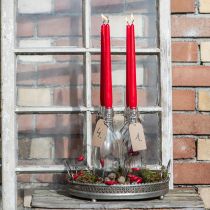 Article Bougies coniques en cire rubis 250 mm x 23 mm (lot de 12)