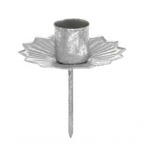 Bougeoir pointu à coller, décoration de l&#39;Avent, chandelier argent, aspect antique Ø7cm