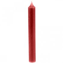 Bougie conique rouge bougies de couleur unie rouge rubis 180mm/Ø21mm 6pcs