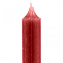 Article Bougie conique rouge bougies de couleur unie rouge rubis 180mm/Ø21mm 6pcs